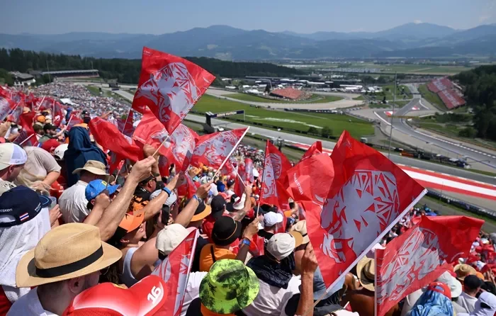 Fans wave flags